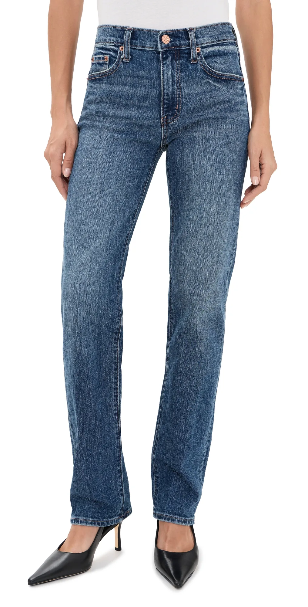 Rebel Mid Rise Slim Straight Jeans by DAZE