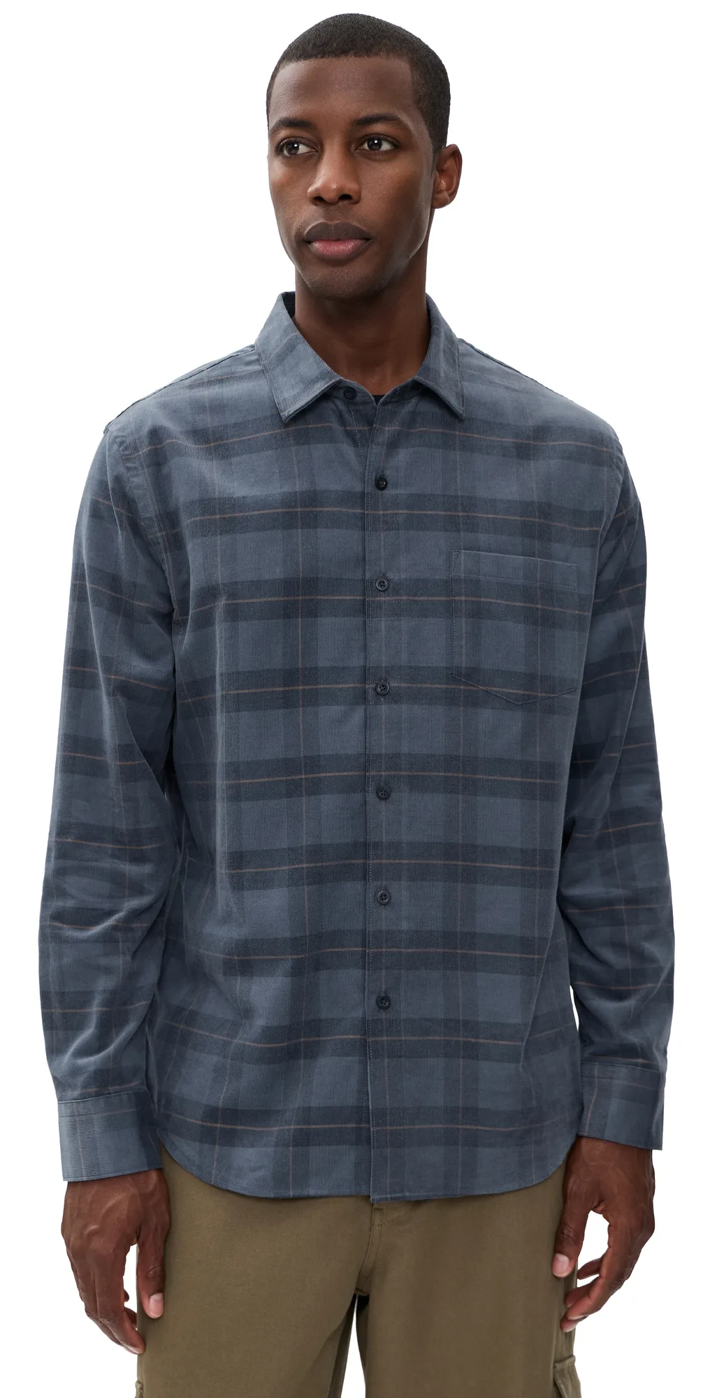 Corduroy Hamilton Plaid Long Sleeve by Vince