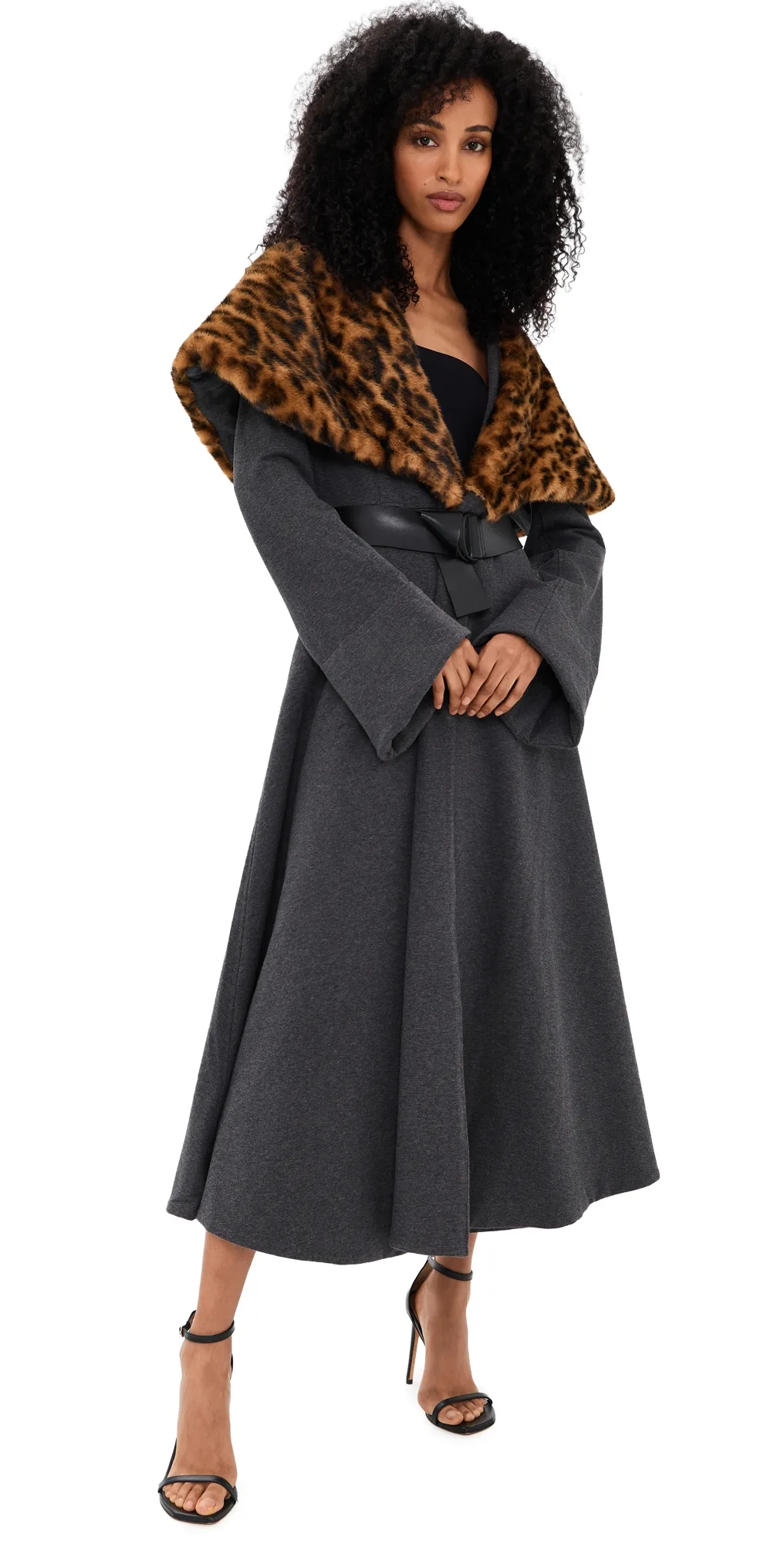 Shawl Collar Peplum Coat by Norma Kamali