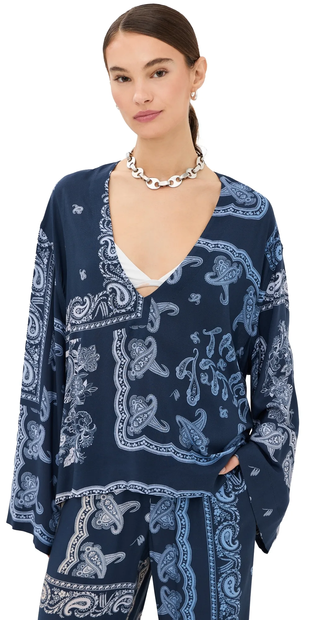 Paisley Coverup Blouse by Attico