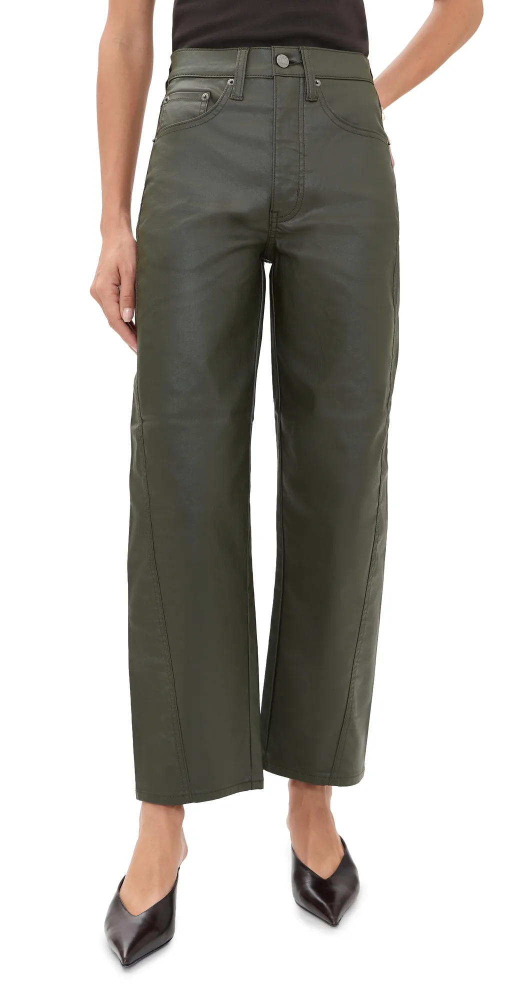 Westward High Rise Seamed Barrel Jeans by DAZE