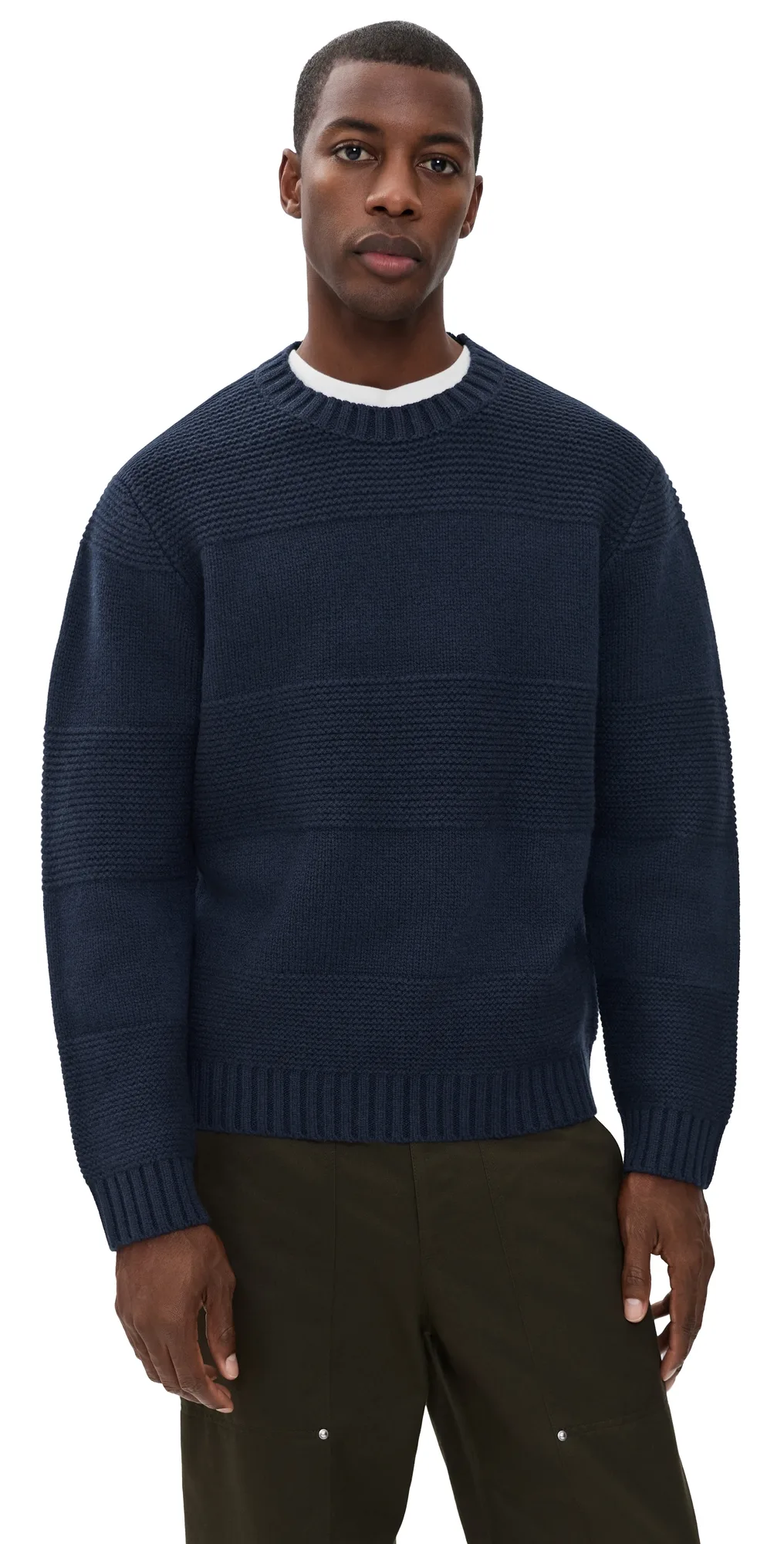 Garter Rugby Stripe Wool Sweater by Vince