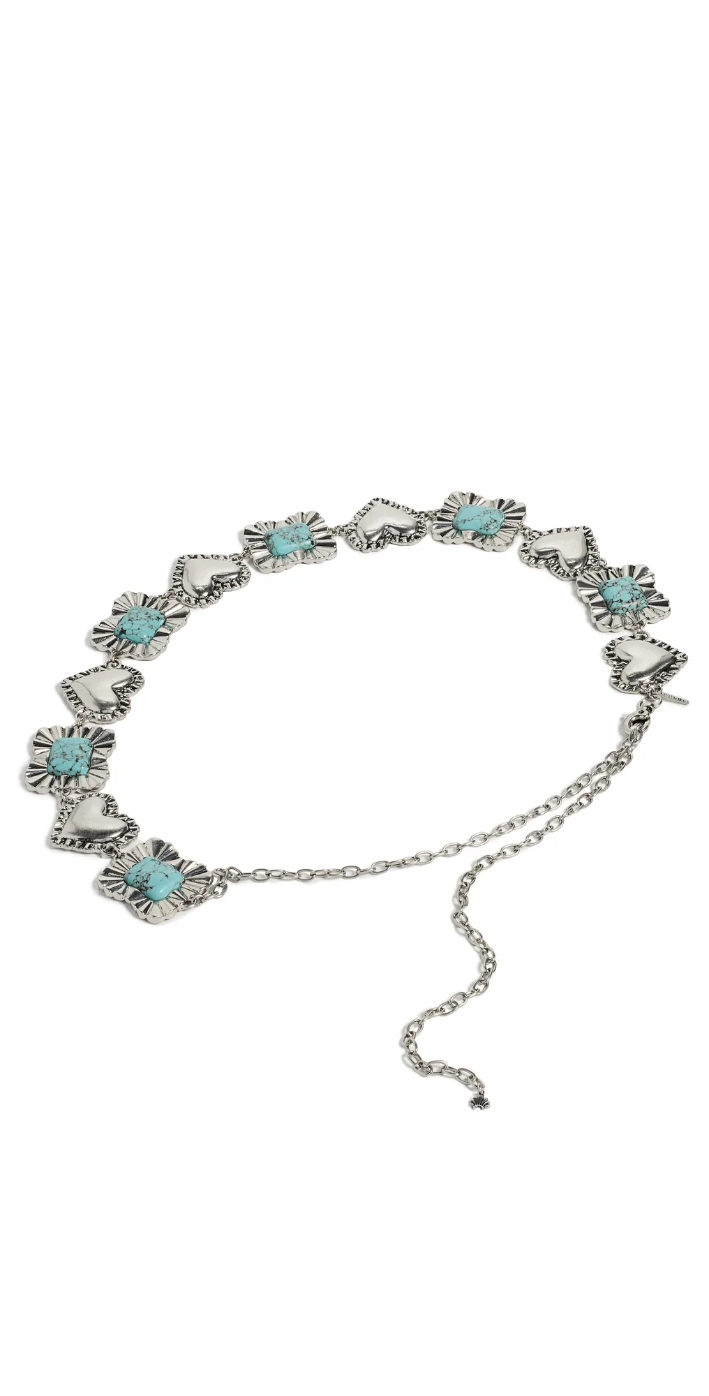 Ruffle Heart Stone Concho Belt by Lele Sadoughi