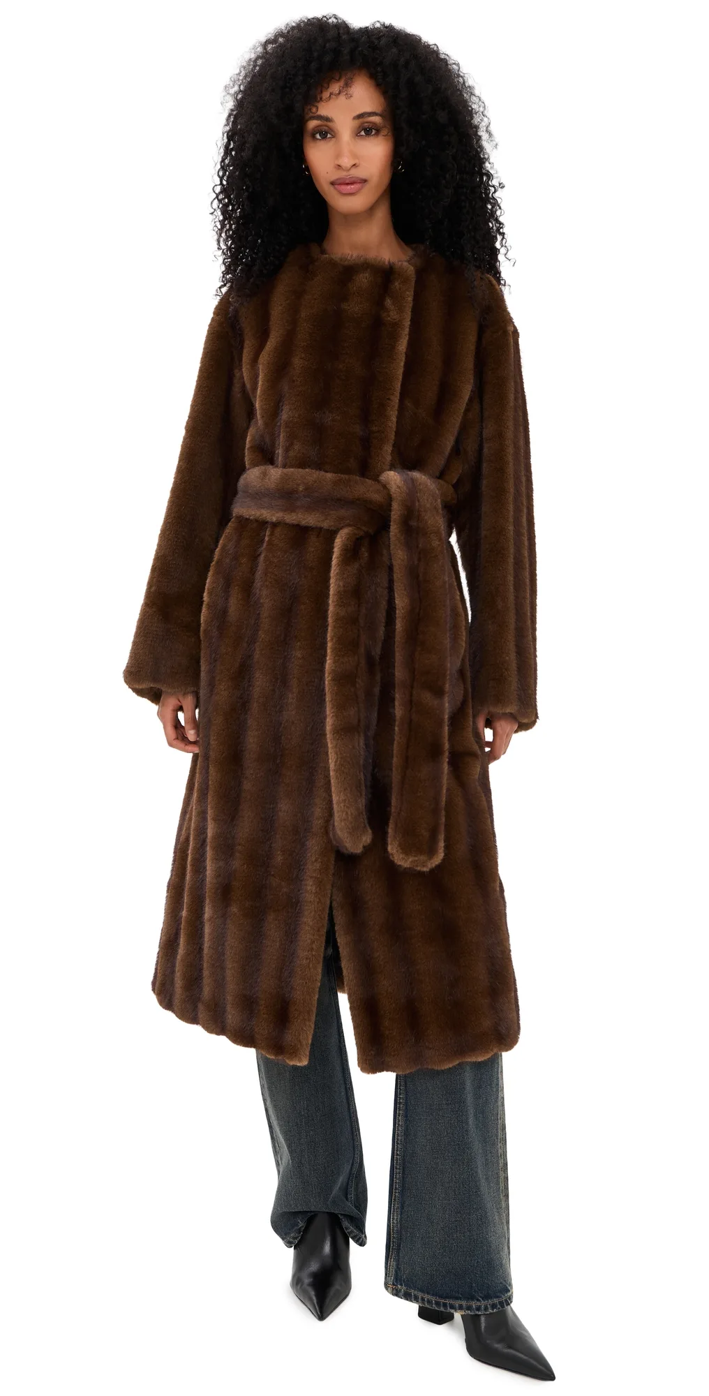 Miranda Faux Fur Coat by STAND STUDIO