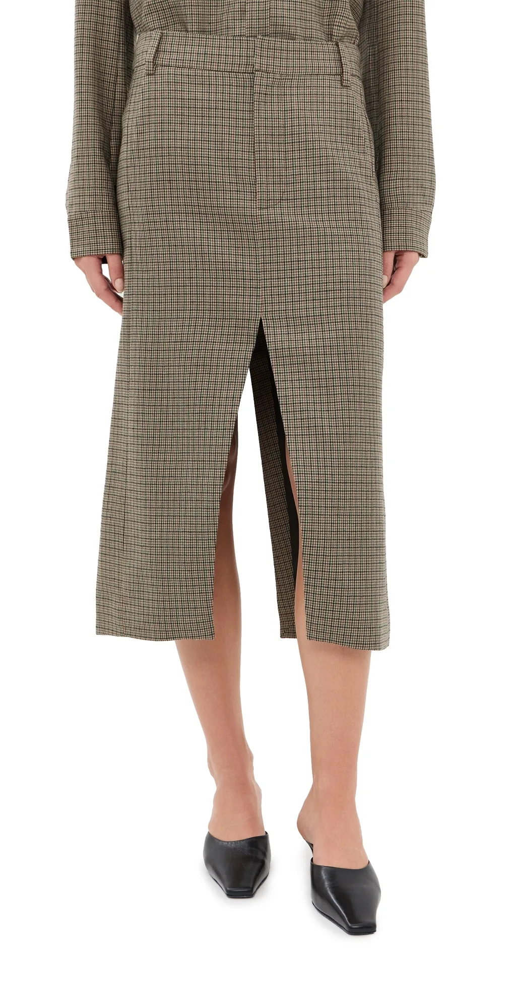 Thomas Menswear Check Midi Trouser Skirt by Tibi