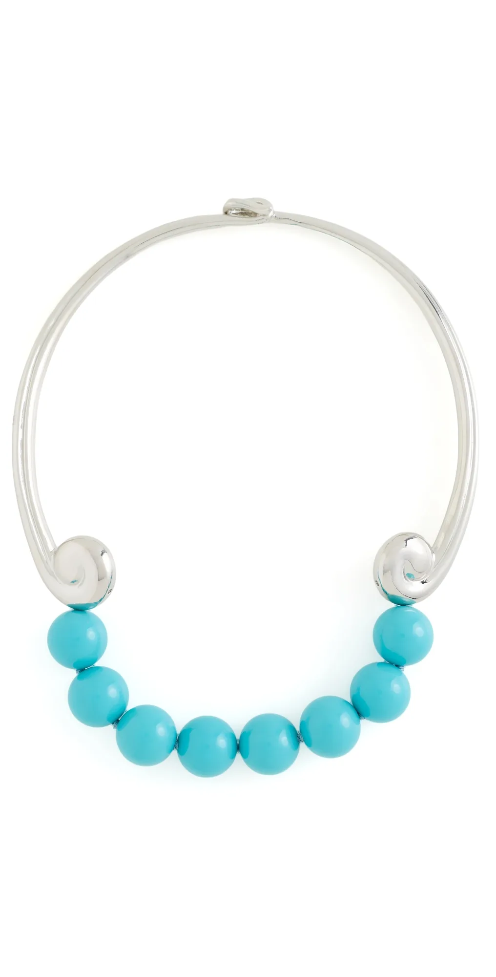 Silver Bib Hook Clasp Necklace by Kenneth Jay Lane