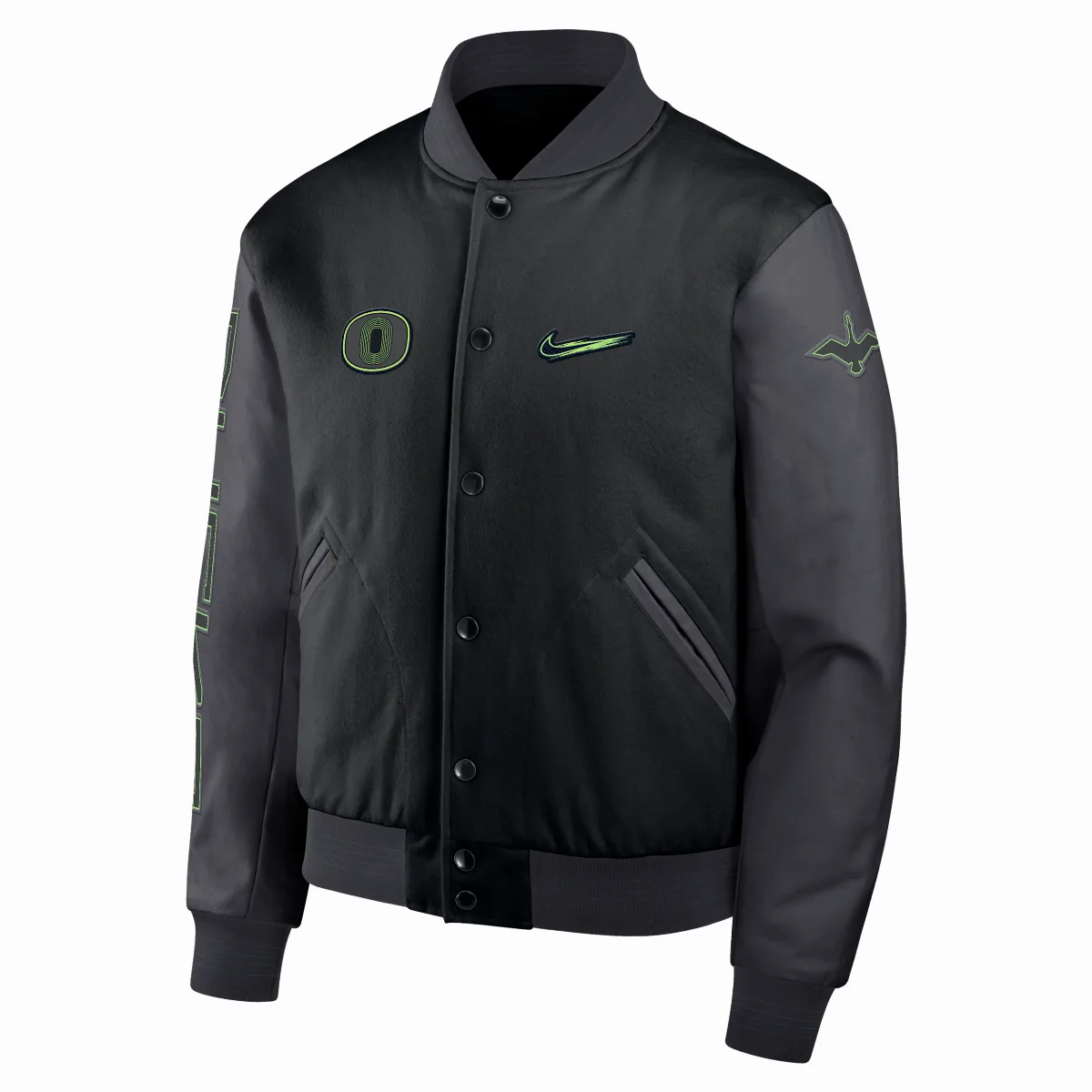 Oregon Origin of Speed College Full-Snap Varsity Jacket by Nike