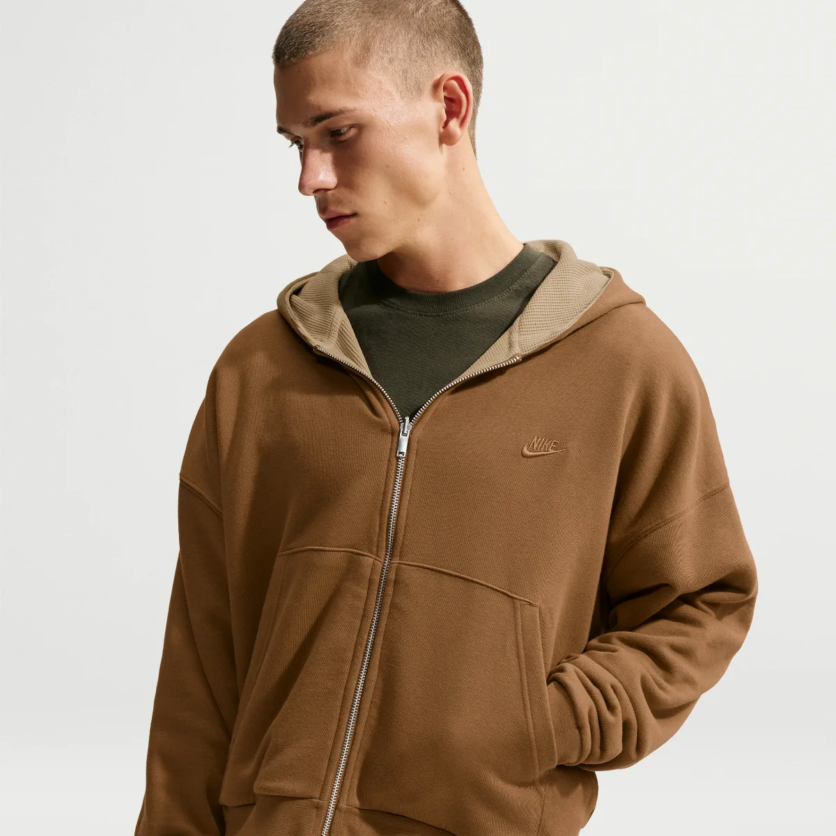 Club Oversized Fleece Full-Zip Reversible Hoodie by Nike