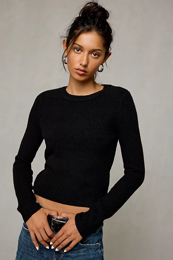 So Soft Ribbed Crew Neck Sweater