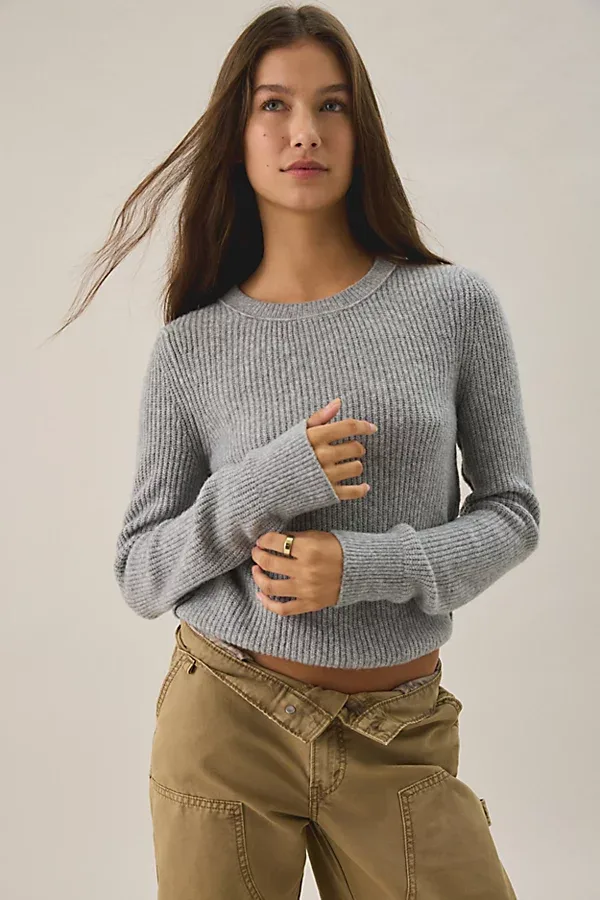 So Soft Ribbed Crew Neck Sweater