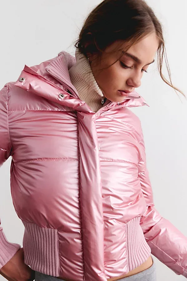Fireside Cropped Funnel Neck Puffer Jacket by BDG