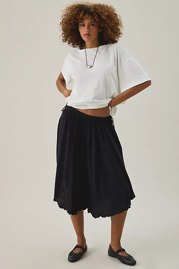Out From Under Pure Intentions Cotton Wide Leg Cropped Pants by Out From Under