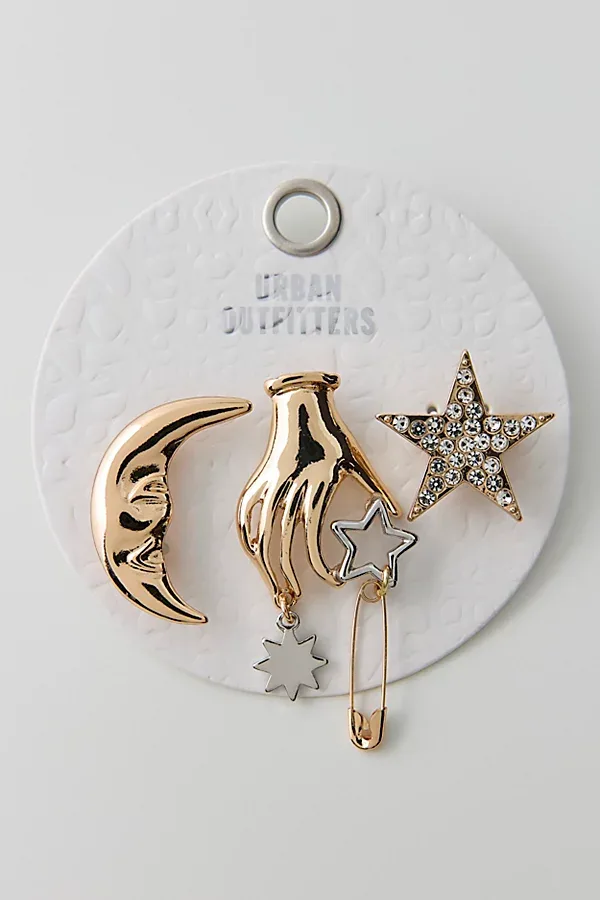 Celestial Mixed Metal Brooch Set by Urban Outfitters