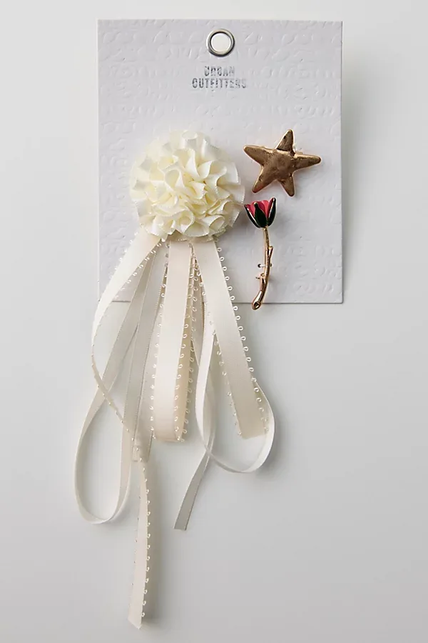 Draped Rosette Brooch Set by Urban Outfitters