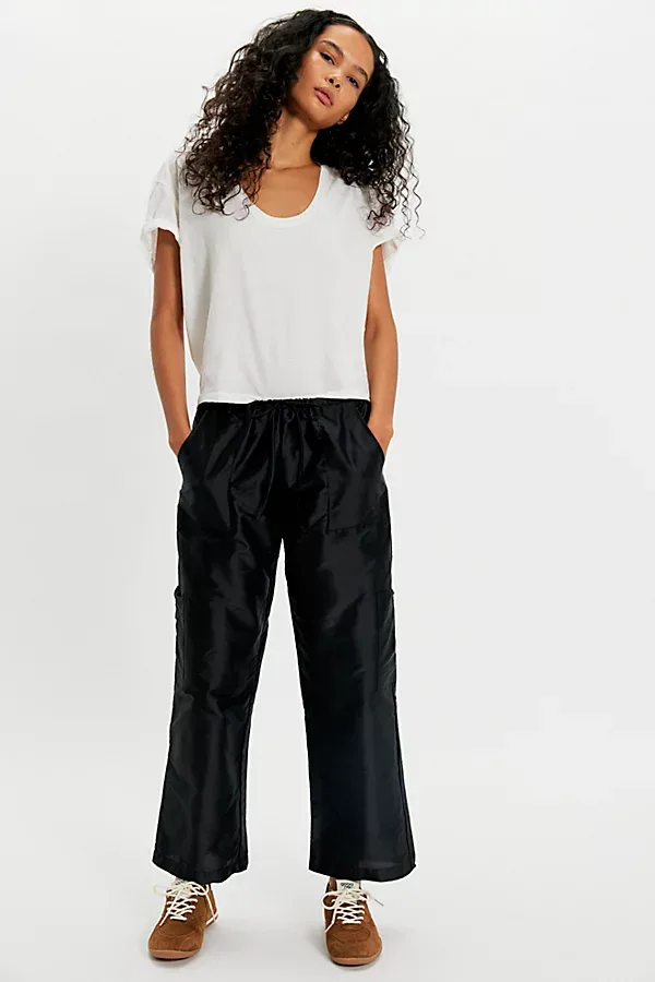 The Taffeta Drawstring Cargo Pants by DONNI.