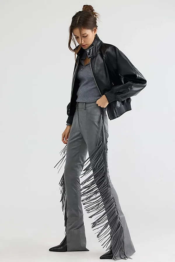 Fringe Spat Pants by Norma Kamali