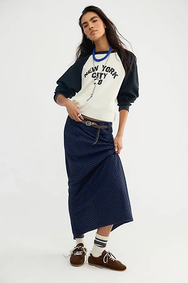 Mae Menswear Column Maxi Skirt by Free People