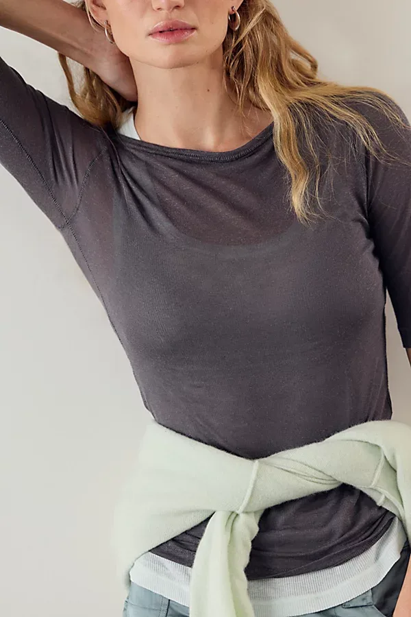 Stackable Sheer Half-Sleeve Shirt by Free People