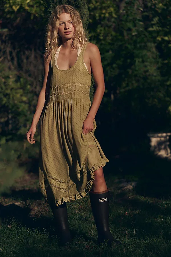 Voile and Lace Midi Slip Dress by Free People