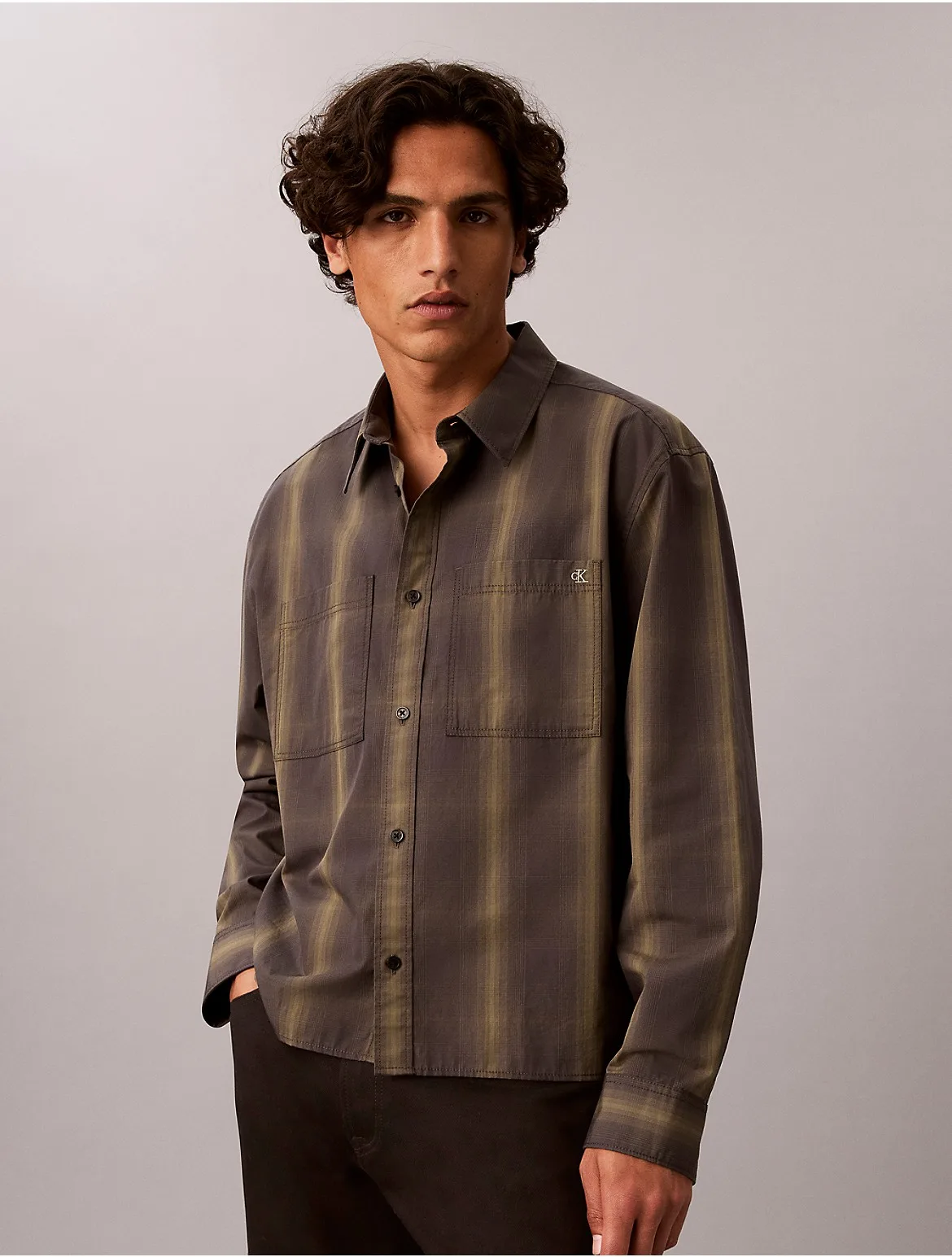 Vintage Check Poplin Overshirt by Calvin Klein