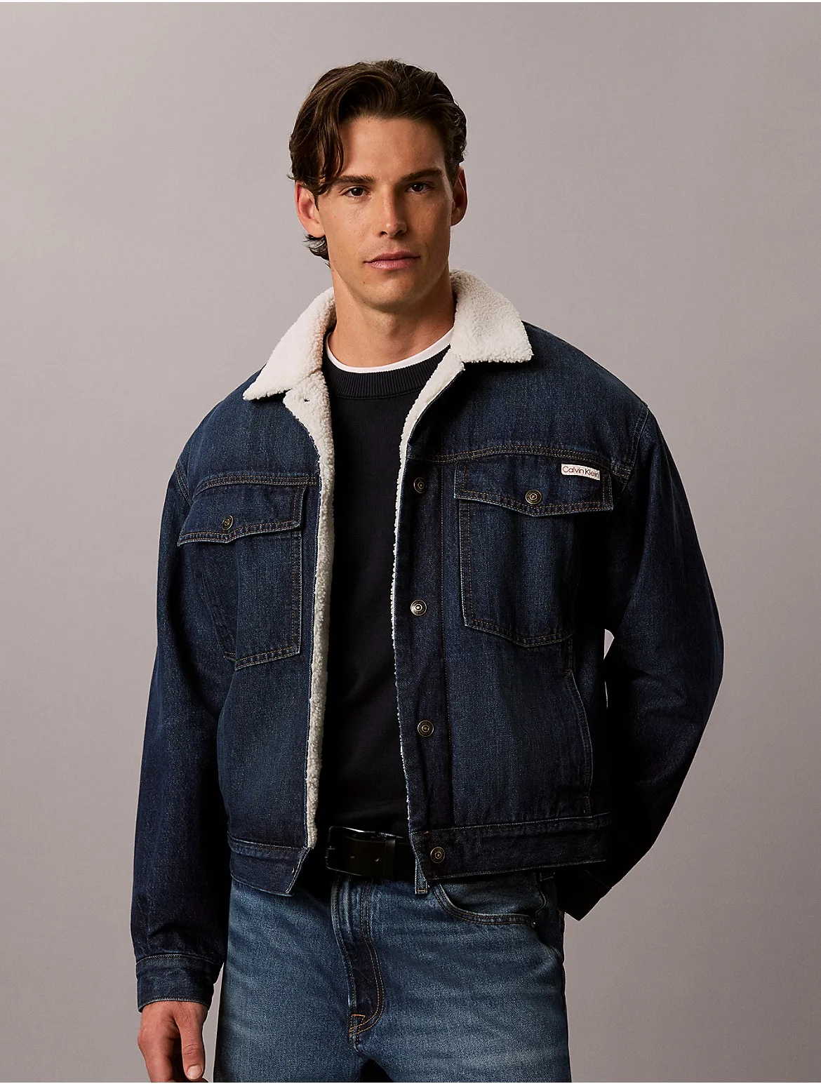90s Sherpa Trucker Jacket by Calvin Klein