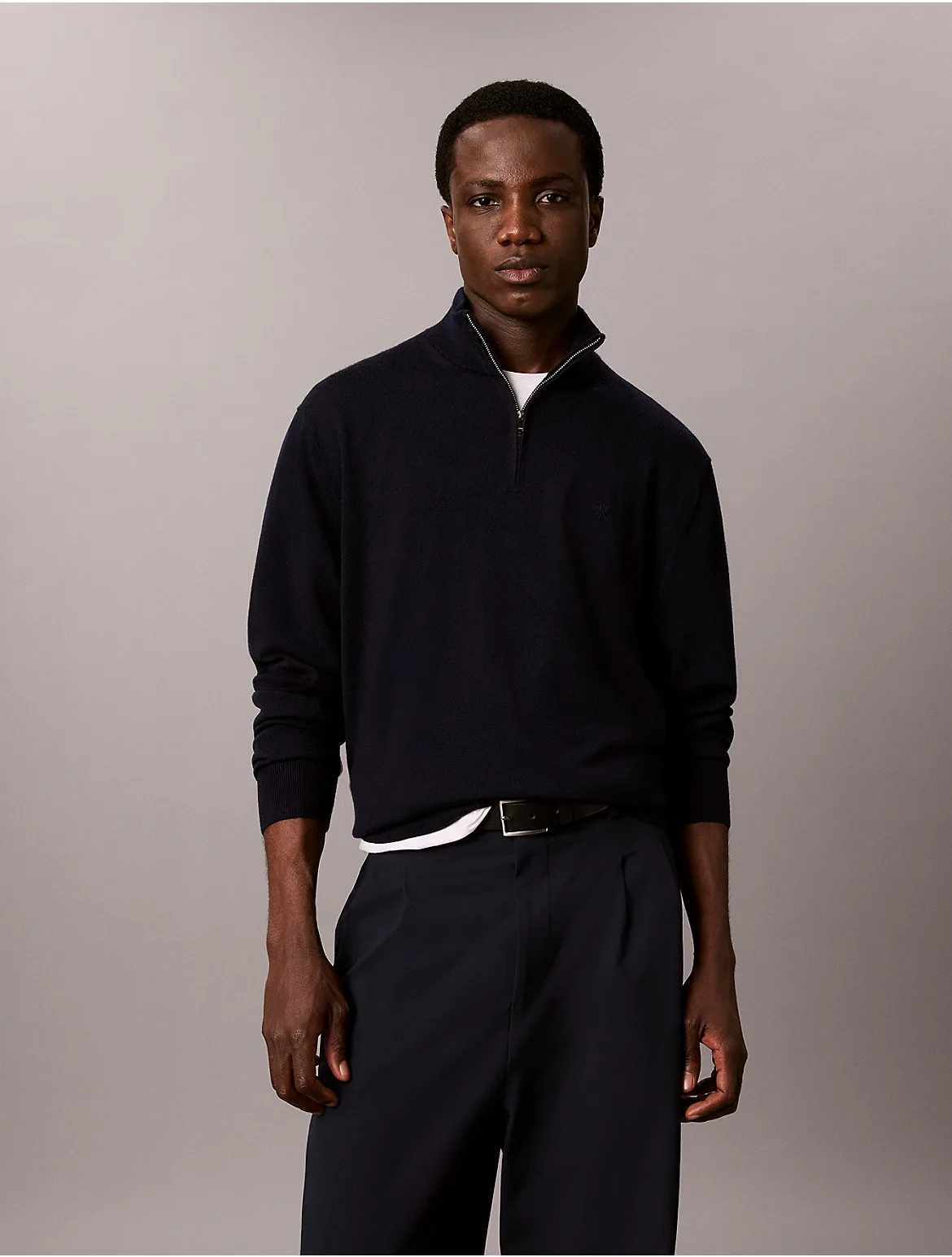 Merino Wool Quarter Zip Sweater