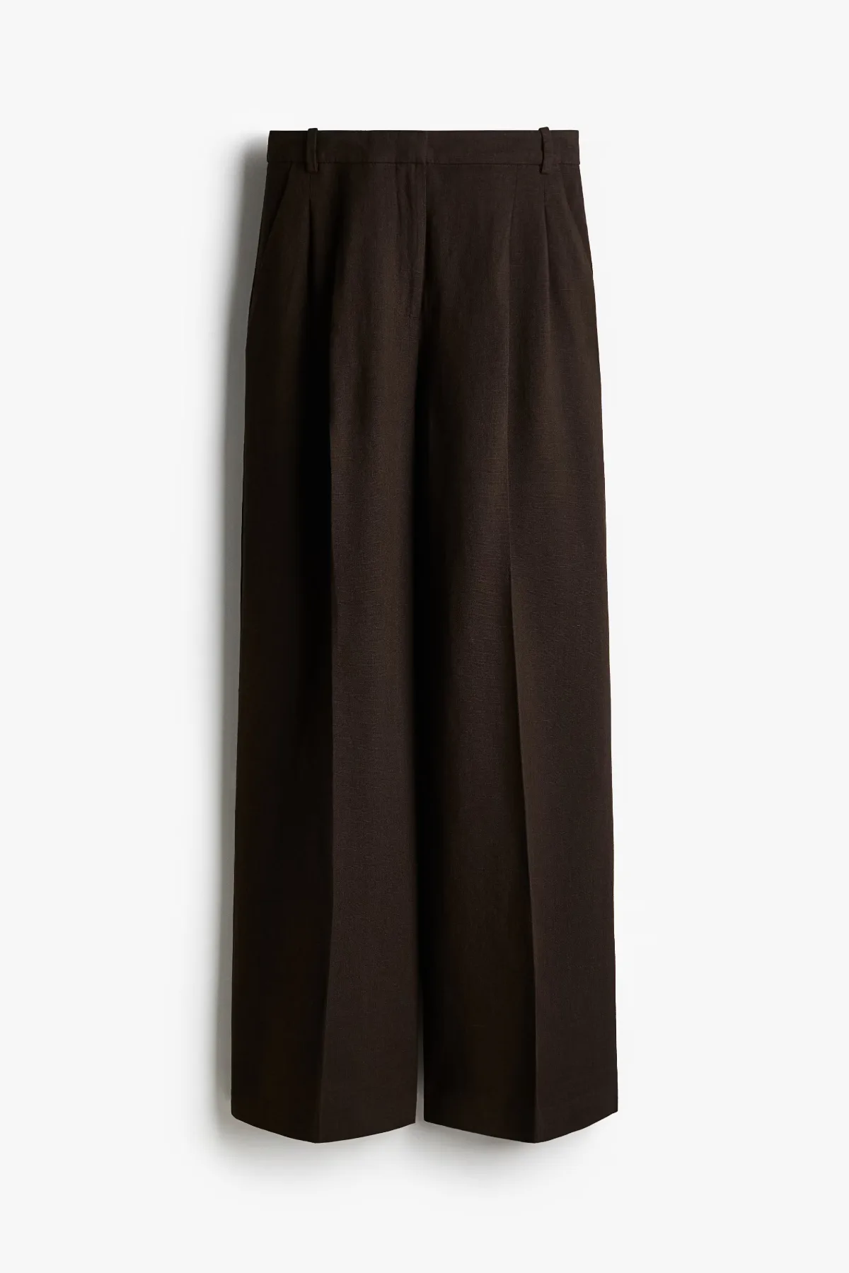 Wide-Leg Linen-Blend Pants