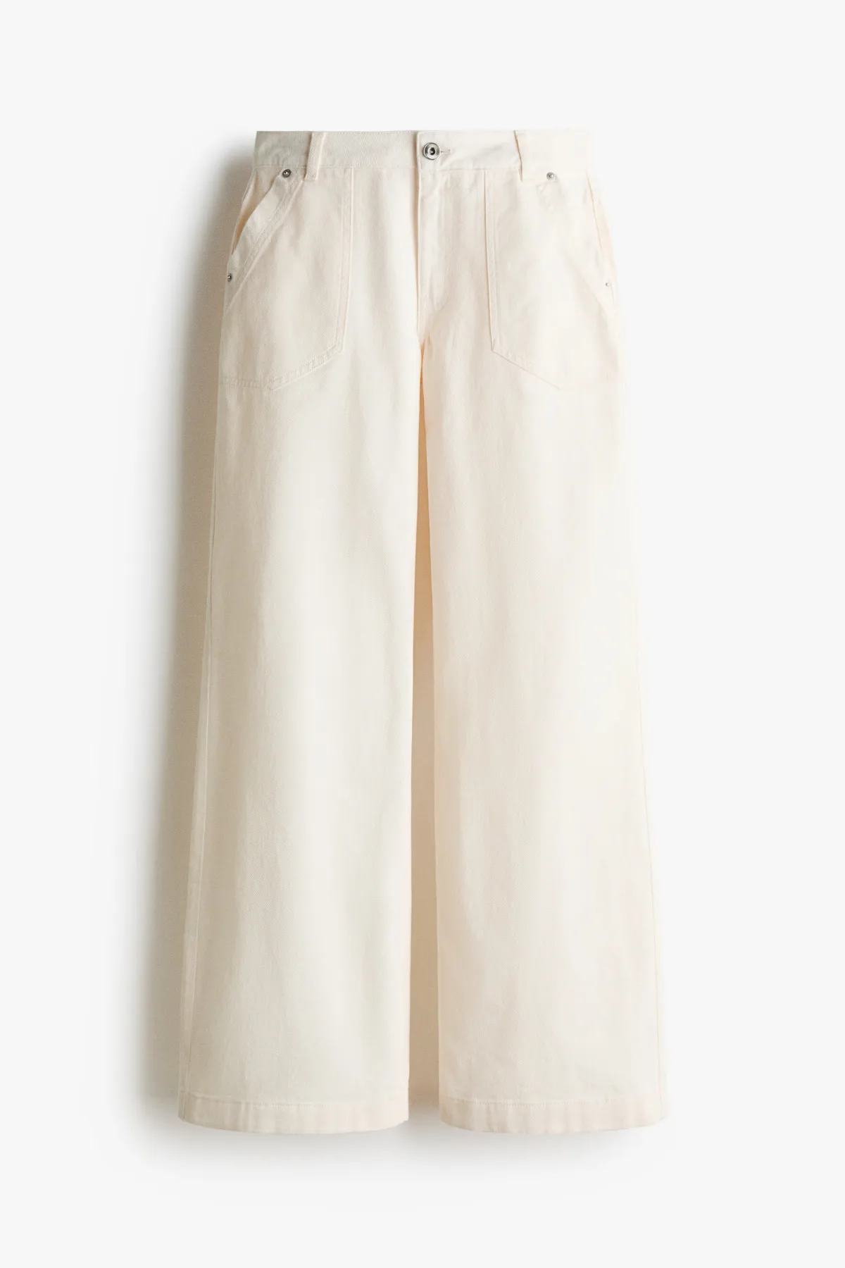 Wide-Leg Cotton Twill Trousers by H&M