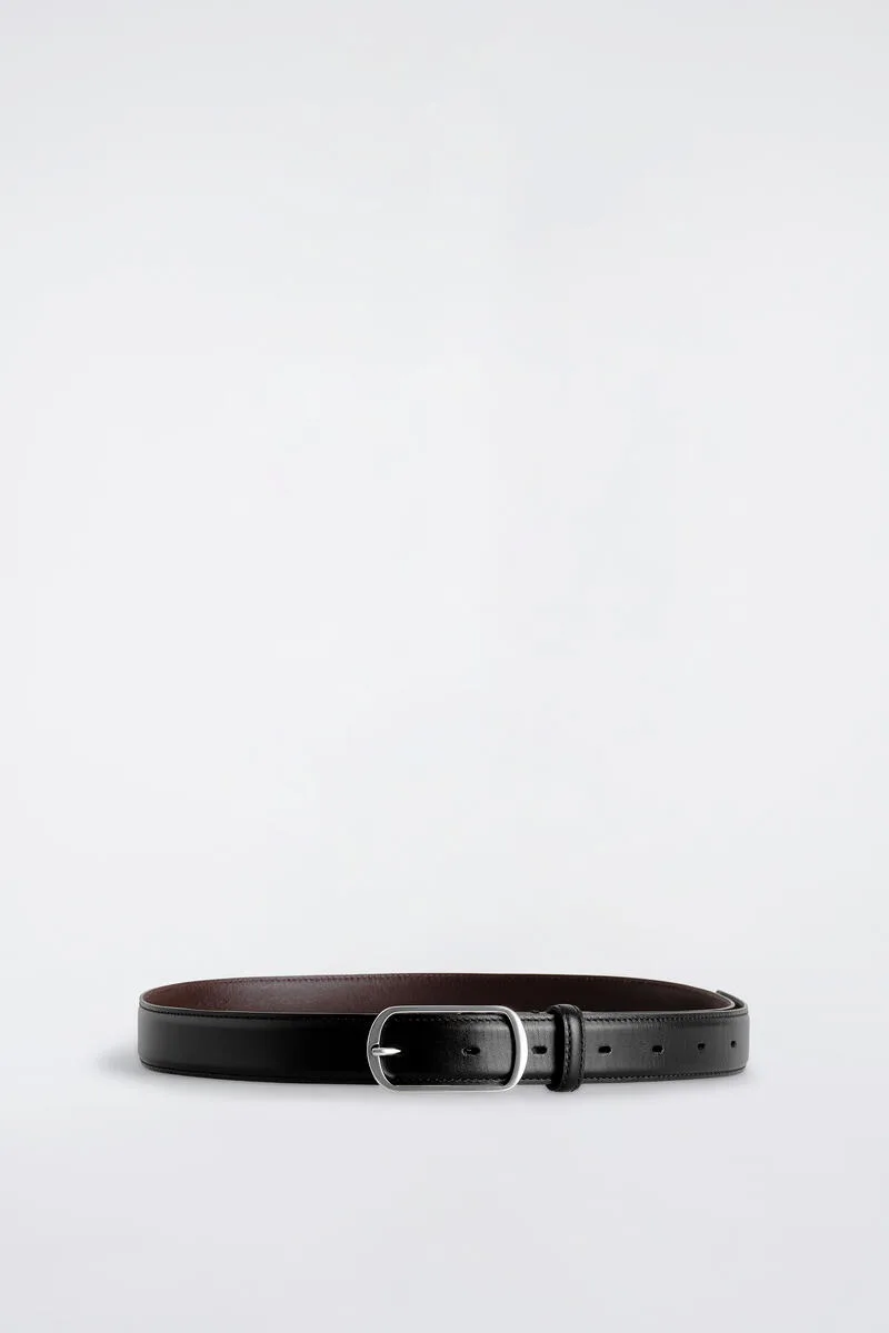 Curved-Buckle Leather Belt by COS