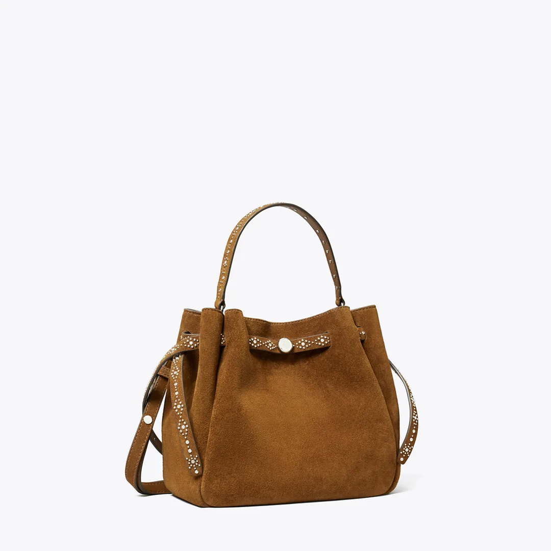 Romy Studded Suede Bucket Bag by Tory Burch
