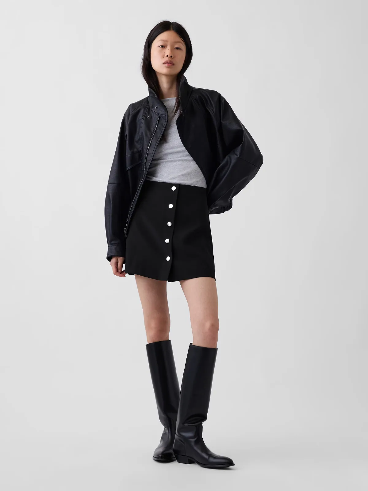 BiStretch Snap-Front Mini Skort by Gap