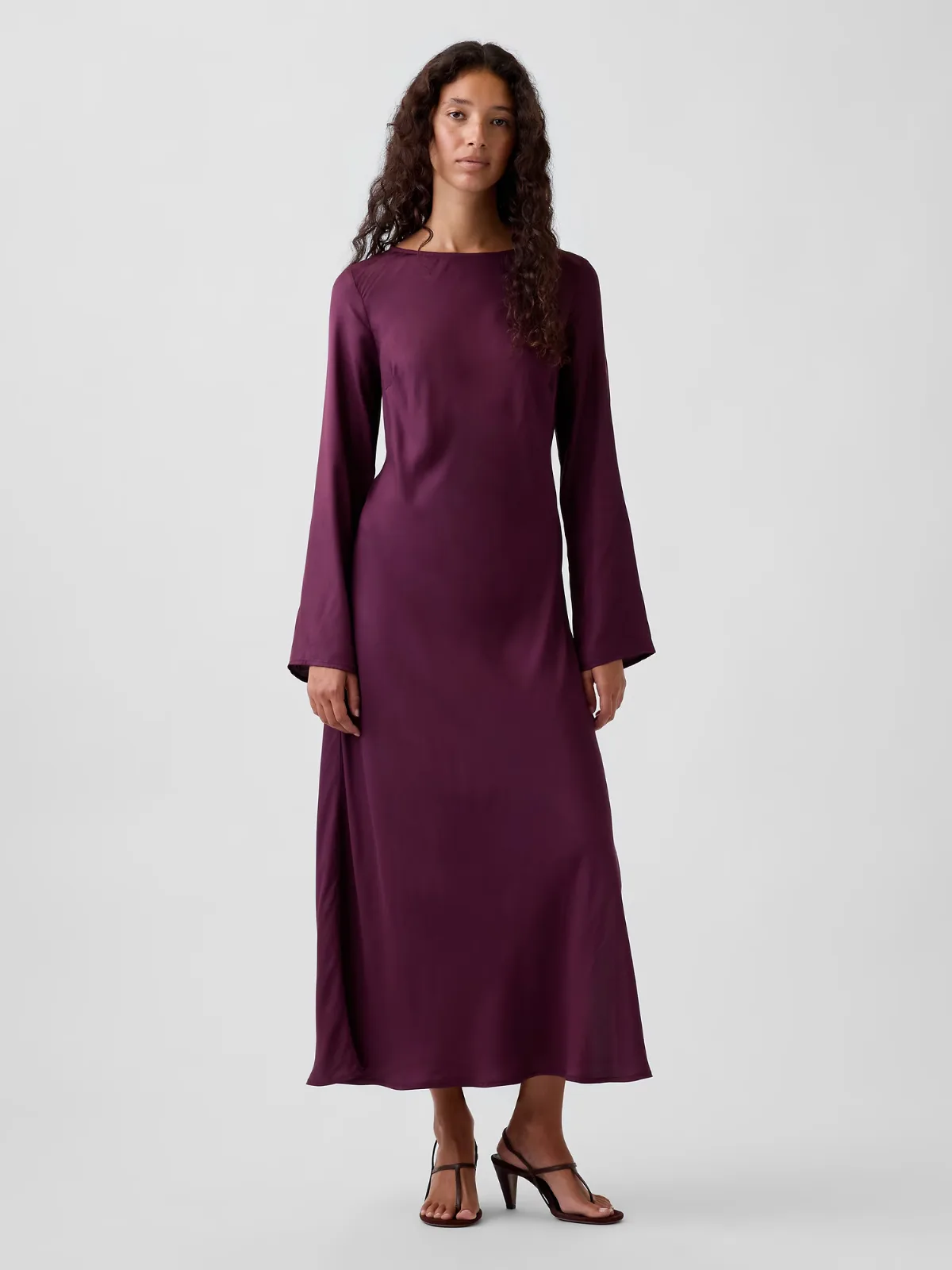 Bell-Sleeve Bias-Cut Maxi Dress by Gap
