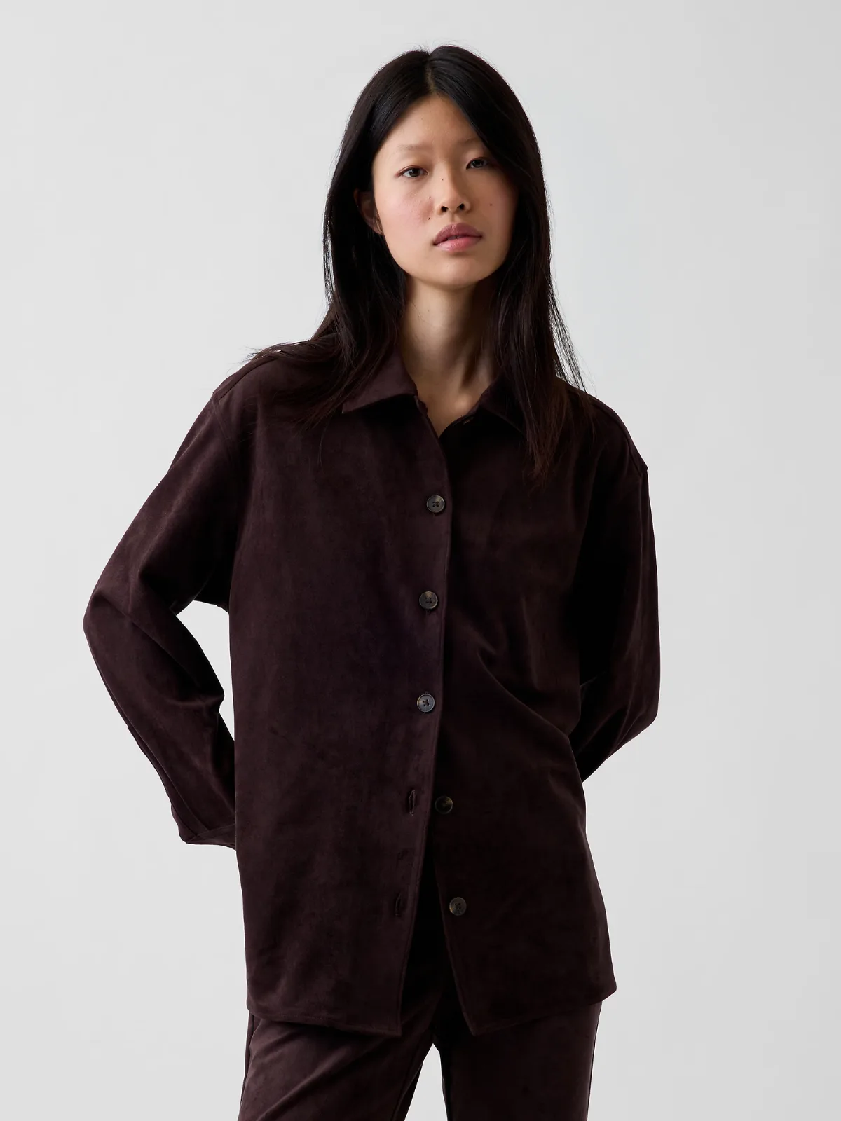 Relaxed Vegan Suede Shirt by Gap
