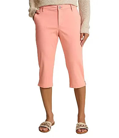 Boracay Beach Cotton Blend Sateen Mid Rise Straight Leg Capri Pants by Tommy Bahama