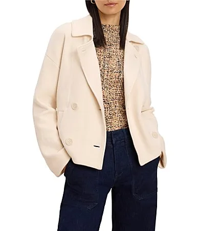 Notch Collar Long Sleeve Double-Breasted Cool Nights Knit Jacket by NIC + ZOE