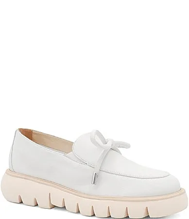 Rana Suede Bow Detail Platform Loafers by Amalfi
