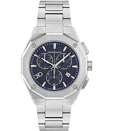 Ferragamo Edge Chrono Stainless Steel Bracelet Watch
