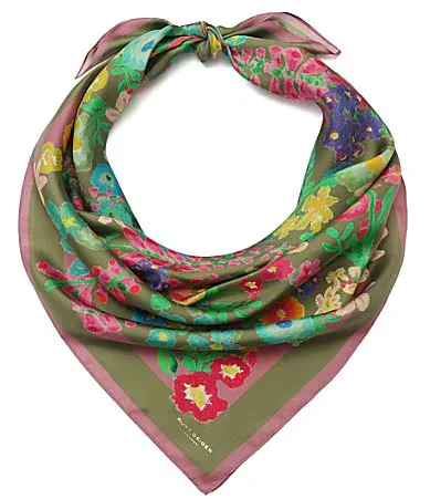 Floral Silk Square Scarf by Kurt Geiger