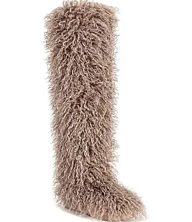 Templeton Poodle Faux Fur Platform Over the Knee Boots by Azalea Wang