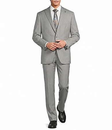 Chicago Classic Fit Flat Front Striped Wool 2-Piece Suit by Hart Schaffner Marx