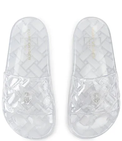London Meena Jelly Logo Ornament Eagle Pool Slide Sandals by Kurt Geiger