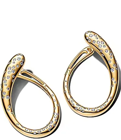 Sculptural Gold Hoop Earrings by Pandora