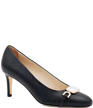 Lancetta Leather Ornamented Pumps by Amalfi