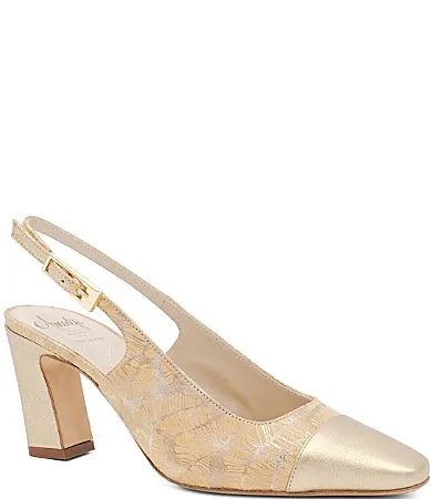 Falasco Leather Cap Toe Slingback Pumps by Amalfi