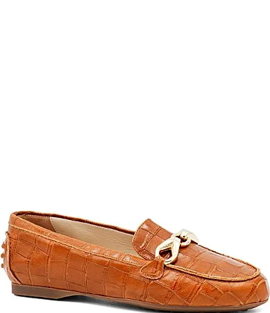 Decano Croco Leather Hardware Loafers by Amalfi