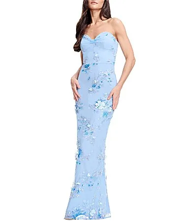 Daisy Strapless Sweetheart Twisted Neckline Column Gown