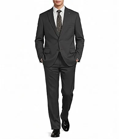 Chicago Classic Fit Flat Front Solid Wool Blend 2-Piece Suit