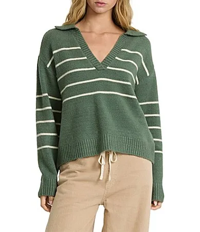 Bennie Solid Striped Long Sleeve Sweater by Billabong