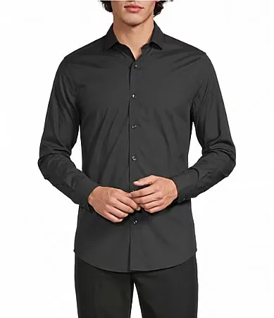 Collezione Slim Fit Solid Albini Long Sleeve Woven Shirt by Murano