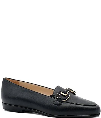 Obliquo Leather Bit Buckle Loafers by Amalfi